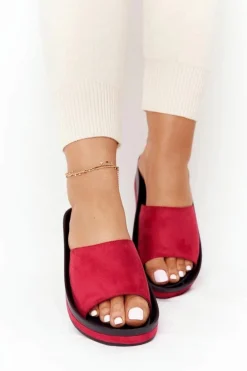 Klapki Na Koturnie Vinceza 21-17113 Czerwone