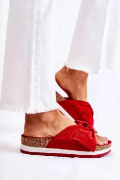 Klapki Na Platformie Czerwone So Comfy