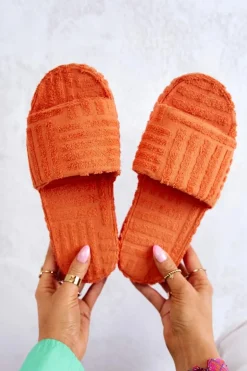 Klapki Papcie Na Platformie Pomarańczowe Lilly