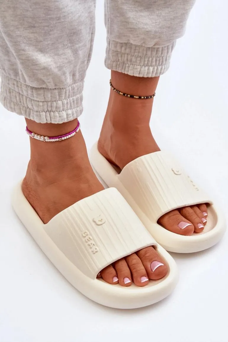 Klapki Piankowe Damskie Lekkie Jasnobeżowe Fenicva