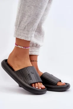 Klapki Piankowe Damskie Lekkie Czarne Fenicva