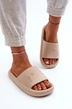 Klapki Piankowe Damskie Lekkie Beżowe Fenicva