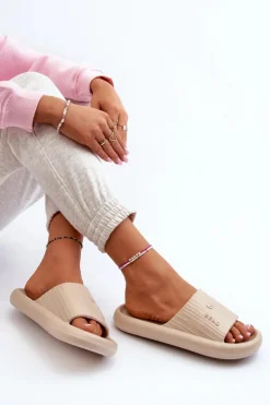 Klapki Piankowe Damskie Lekkie Beżowe Fenicva