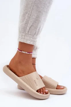 Klapki Piankowe Damskie Lekkie Beżowe Fenicva