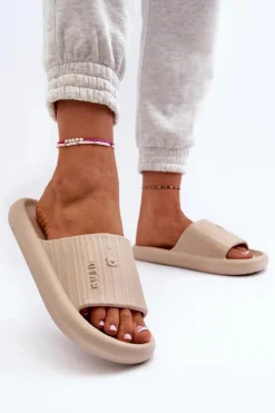 Klapki Piankowe Damskie Lekkie Beżowe Fenicva