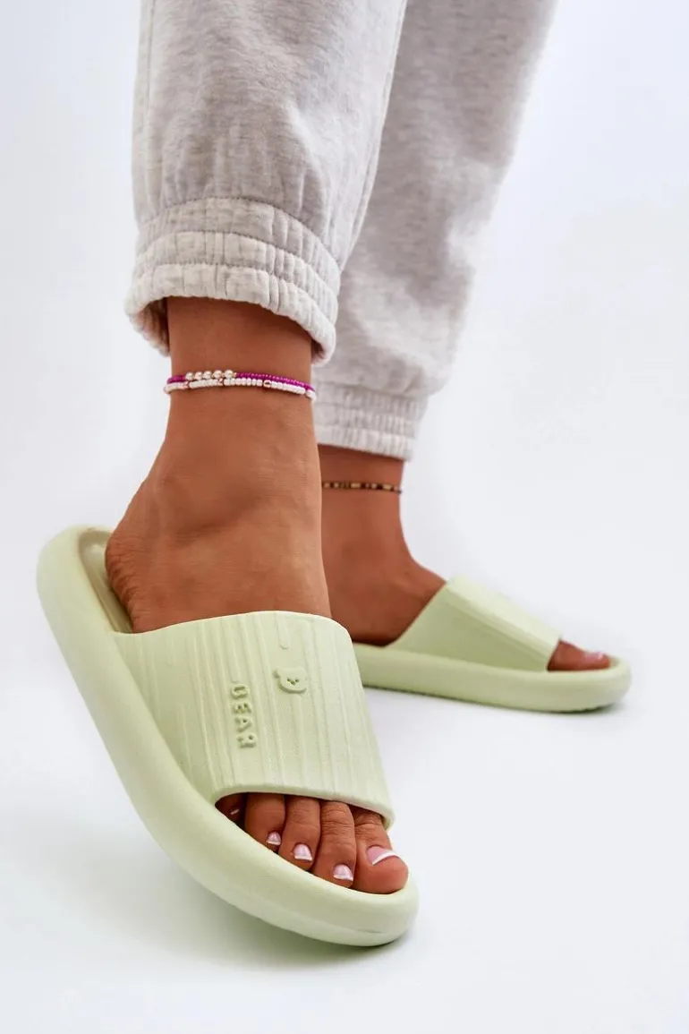 Klapki Piankowe Damskie Lekkie Zielone Fenicva