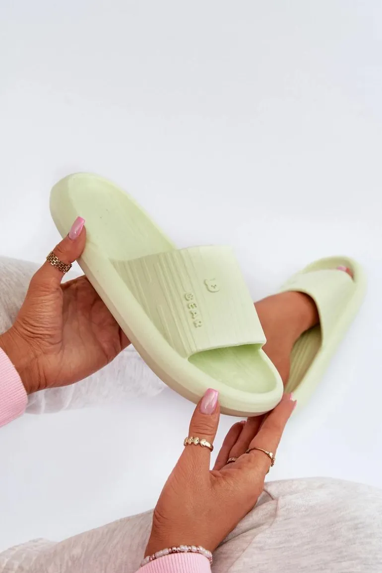 Klapki Piankowe Damskie Lekkie Zielone Fenicva