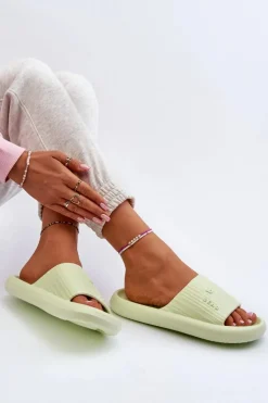 Klapki Piankowe Damskie Lekkie Zielone Fenicva