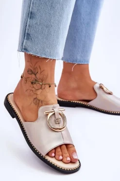 Klapki Skórzane Comfort Shoes S.Barski KV-2775-32 Nude