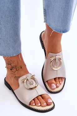 Klapki Skórzane Comfort Shoes S.Barski KV-2775-32 Nude