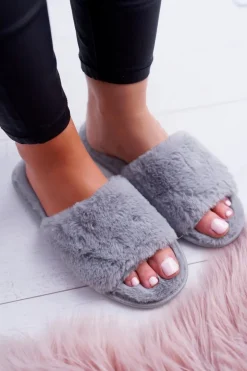 Klapki SOXO szare z twardą podeszwą