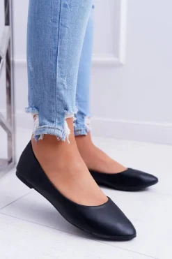 Klasyczne Baleriny W Szpic Czarne Lumen