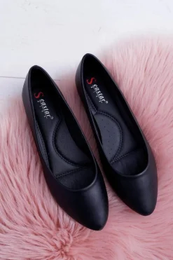 Klasyczne Baleriny W Szpic Czarne Lumen