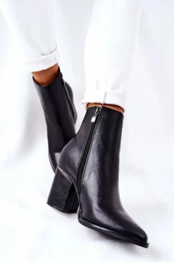 Klasyczne Botki Na Obcasie Czarne Airah