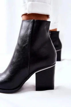 Klasyczne Botki Na Obcasie Czarne Airah