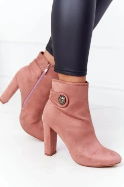 Klasyczne Botki Na Słupku Lu Boo Różowe