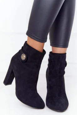 Klasyczne Botki Na Słupku Lu Boo Czarne