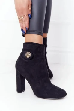 Klasyczne Botki Na Słupku Lu Boo Czarne