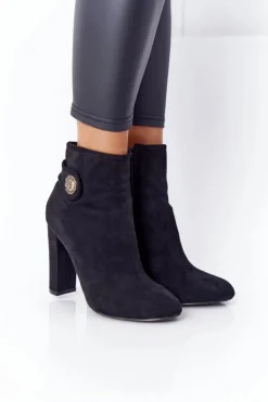 Klasyczne Botki Na Słupku Lu Boo Czarne