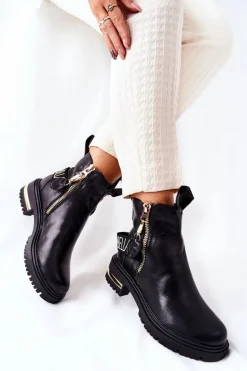 Klasyczne Botki Z Paskiem Czarne Lorie