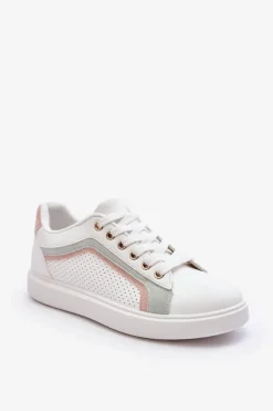 Klasyczne Buty Sportowe Damskie Biało-Różowe Amaranti