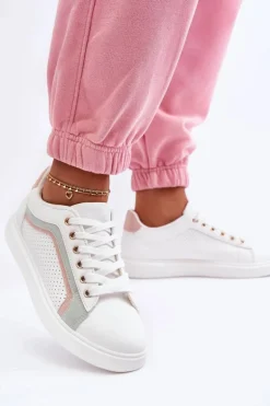 Klasyczne Buty Sportowe Damskie Biało-Różowe Amaranti
