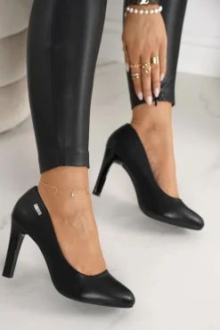 Klasyczne Czółenka Na Słupku Czarne Eliana