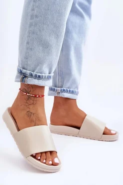 Klasyczne Damskie Klapki Beżowe Rolien