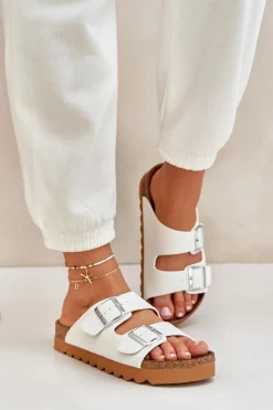 Klasyczne Damskie Klapki Big Star LL274480 Białe