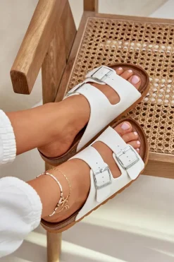 Klasyczne Damskie Klapki Big Star LL274480 Białe