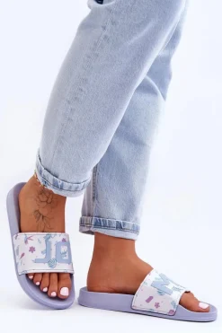 Klasyczne Damskie Klapki Niebieskie Jomix