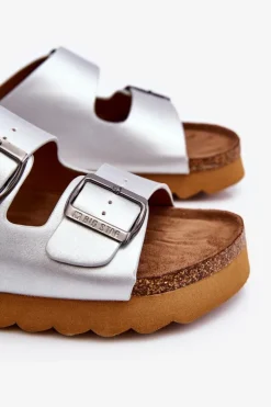 Klasyczne Damskie Klapki Big Star LL274476 Srebrne