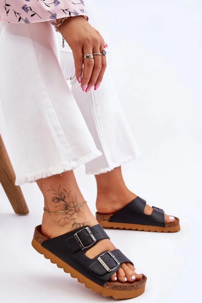 Klasyczne Damskie Klapki Big Star LL274477 Czarne