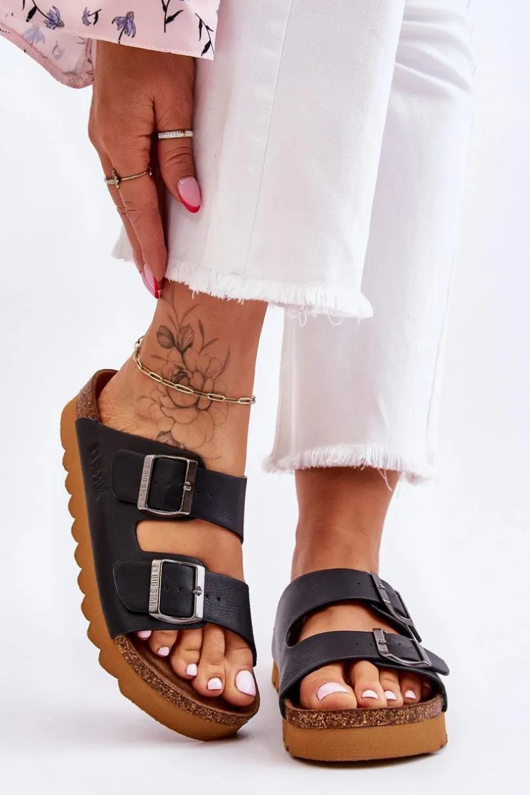 Klasyczne Damskie Klapki Big Star LL274477 Czarne