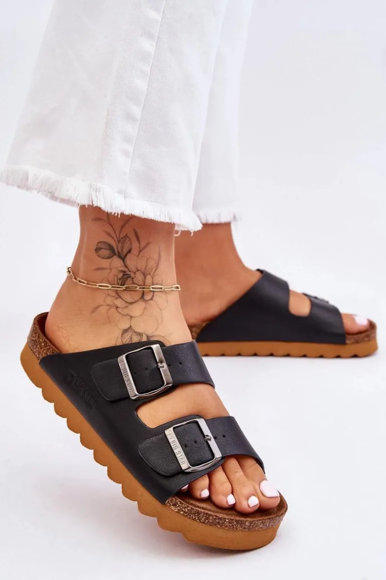 Klasyczne Damskie Klapki Big Star LL274477 Czarne