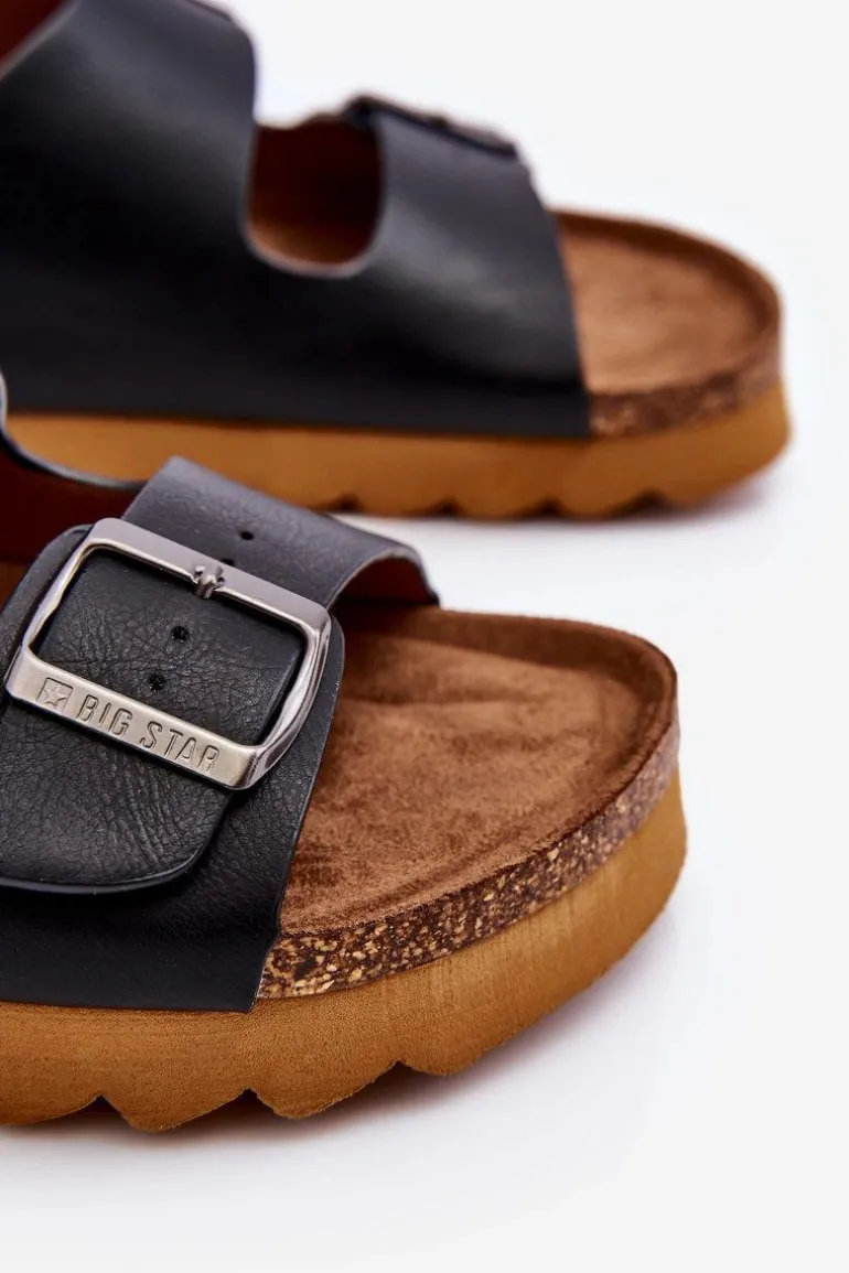 Klasyczne Damskie Klapki Big Star LL274477 Czarne