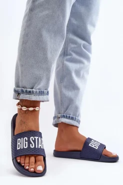 Klasyczne Damskie Klapki Big Star MM274714 Granatowe