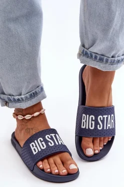 Klasyczne Damskie Klapki Big Star MM274714 Granatowe