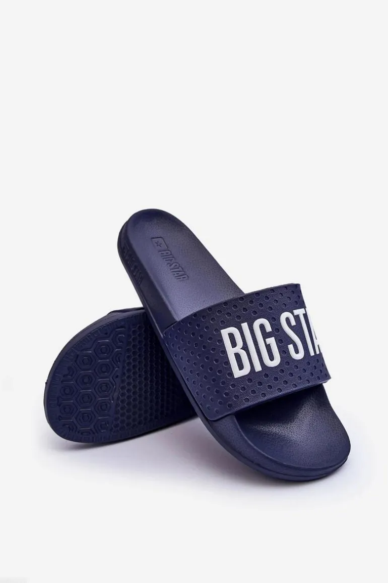 Klasyczne Damskie Klapki Big Star MM274714 Granatowe