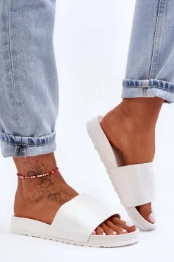 Klasyczne Damskie Klapki Białe Rolien