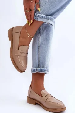 Klasyczne Damskie Mokasyny Beżowe Faradays