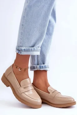Klasyczne Damskie Mokasyny Beżowe Faradays