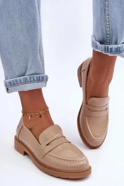 Klasyczne Damskie Mokasyny Beżowe Faradays