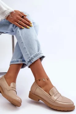Klasyczne Damskie Mokasyny Beżowe Faradays