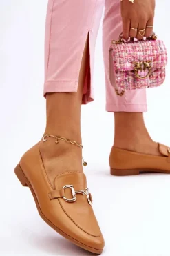Klasyczne Damskie Mokasyny Z Ozdobą Camel Jamie