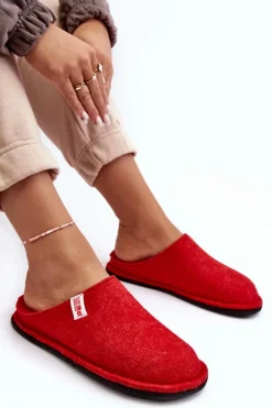 Klasyczne Damskie Papcie Big Star KK276012 Czerwone
