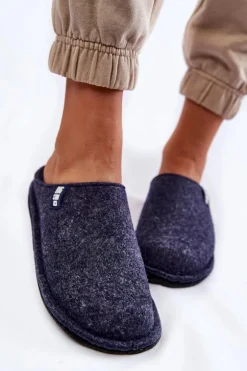 Klasyczne Damskie Papcie Big Star KK276013 Granatowe