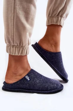 Klasyczne Damskie Papcie Big Star KK276013 Granatowe