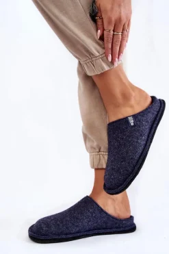 Klasyczne Damskie Papcie Big Star KK276013 Granatowe