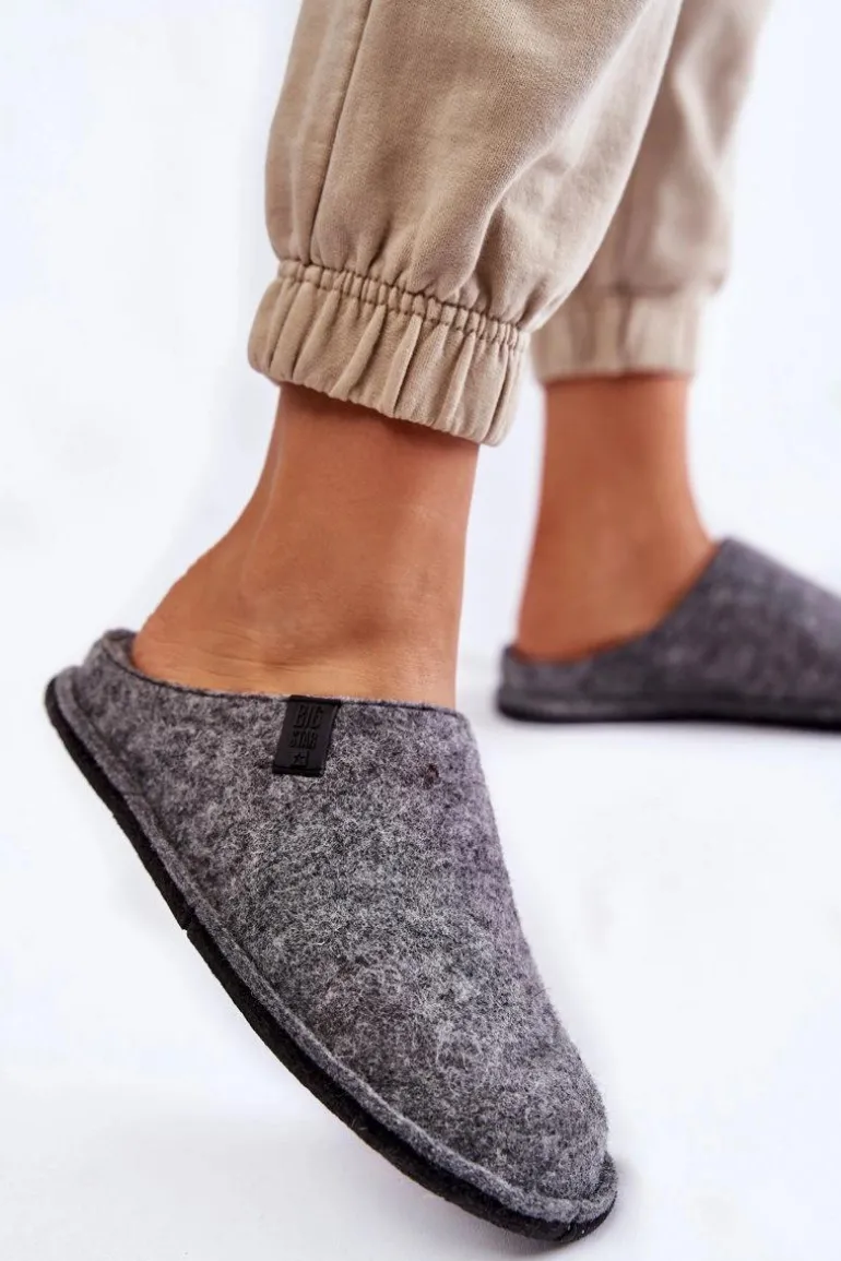 Klasyczne Damskie Papcie Big Star KK276014 Szare